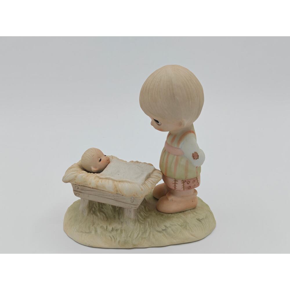 Precious Moments Come Let‎ Us Adore Him 1978 Porcelain Figurine Signed Enesco